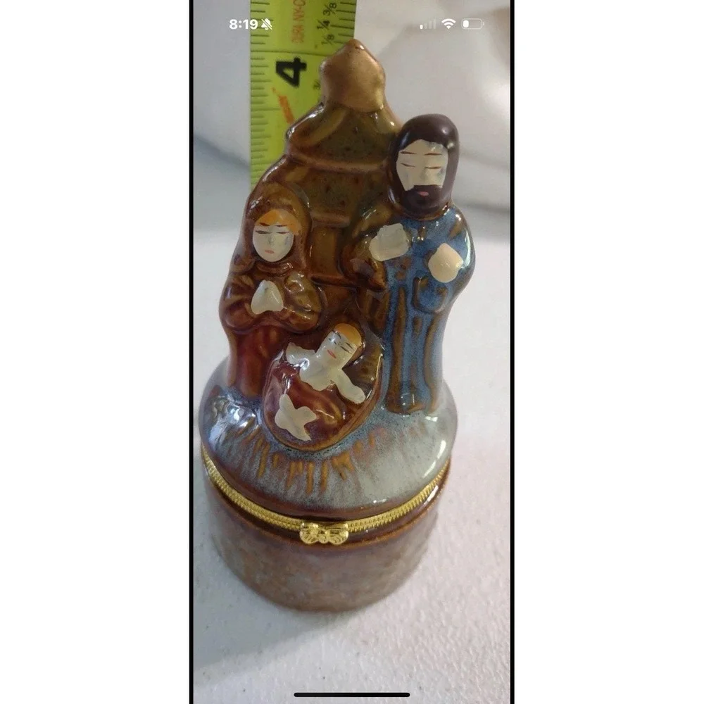 Nativity Trinket Box 5 In X 2.5 In Holy Family Baby Jesus Christmas READ‎